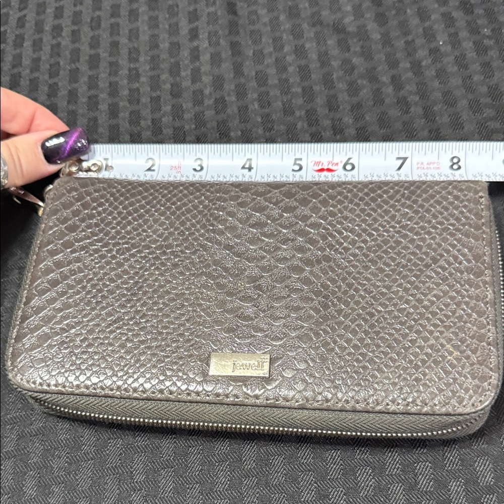 Jewell Metallic Snake-Embossed Wallet EUC